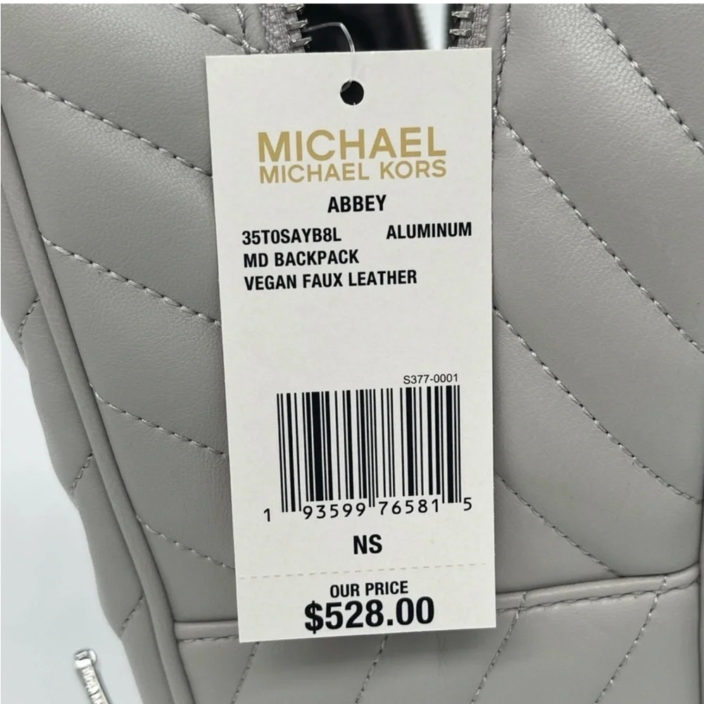 Michael Kors Abbey Medium Backpack Aluminum